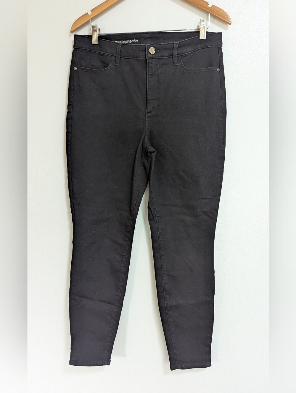 Talbots Size 12 High Waist Flawless Ankle Jegging Black Denim Pants